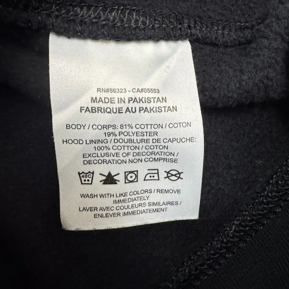 Nike Hoodie Pullover Sweatshirt Mens Small Black Fleece Drawstring Activewear
